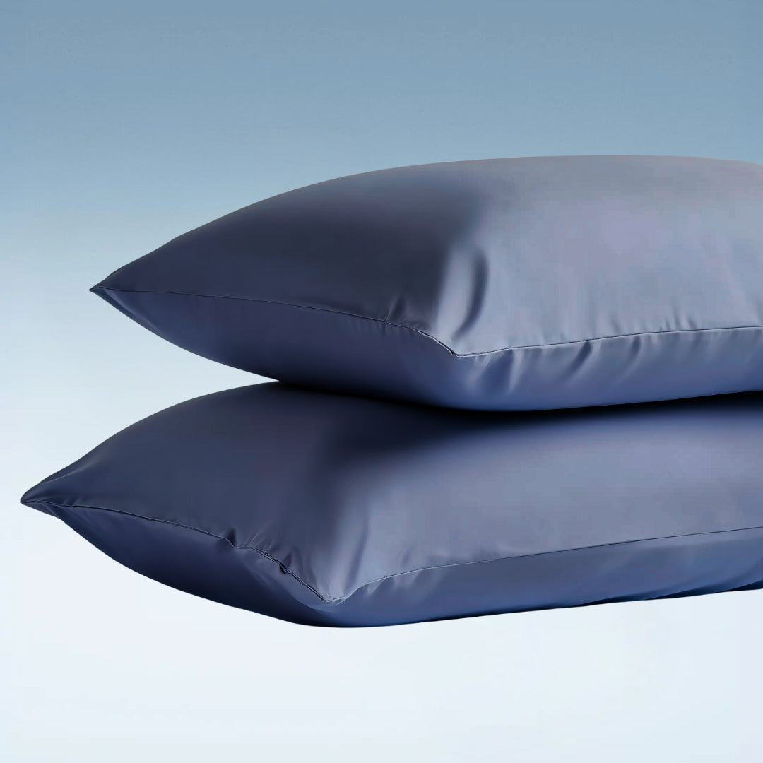 Marineblauwe bamboe hotelkussensloop