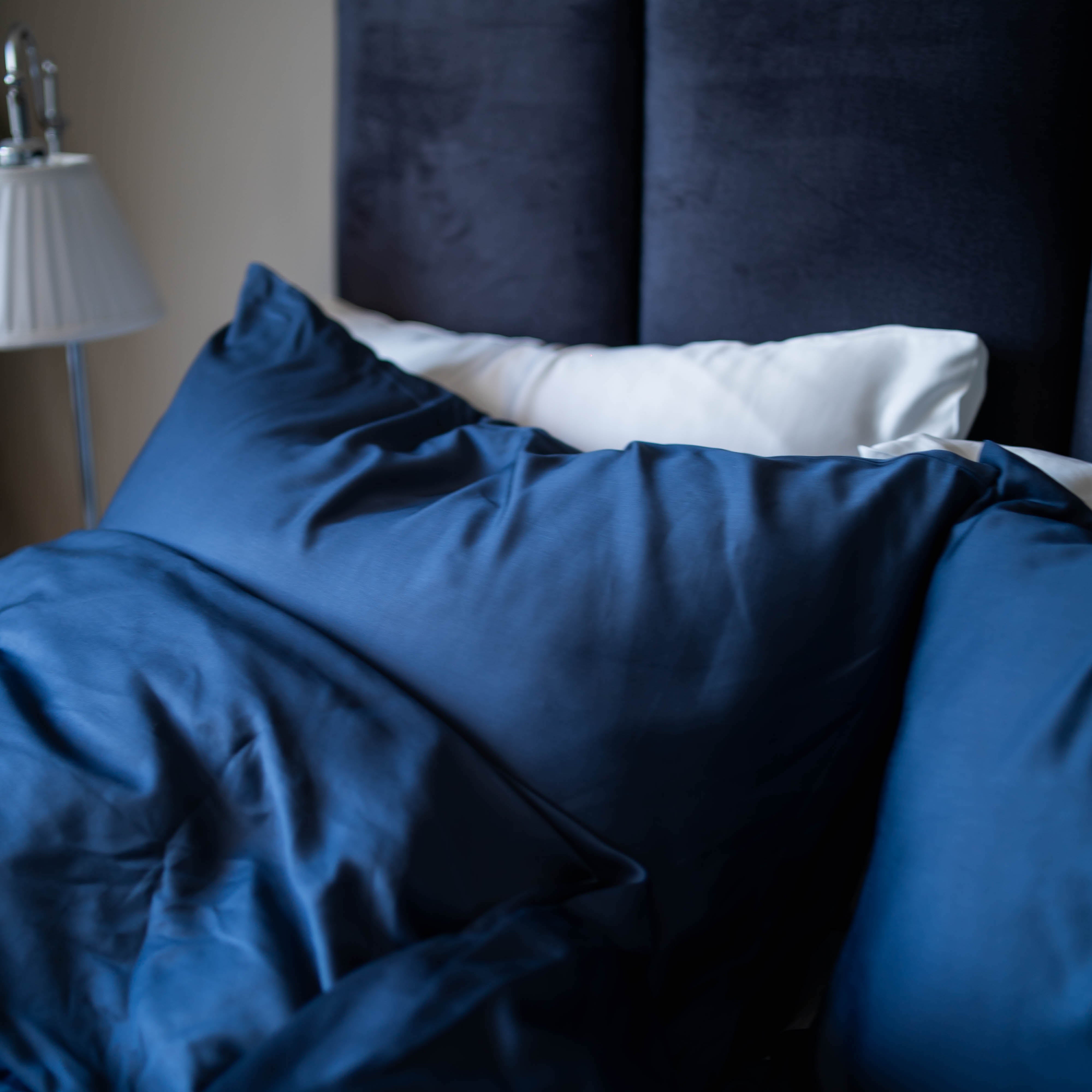 Marineblått Bambus Putetrekk