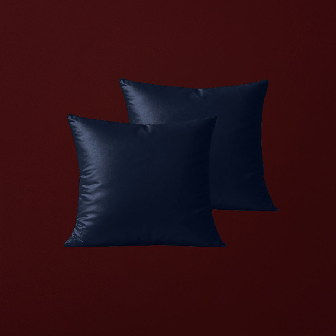 Marineblå bambus pudebetræk