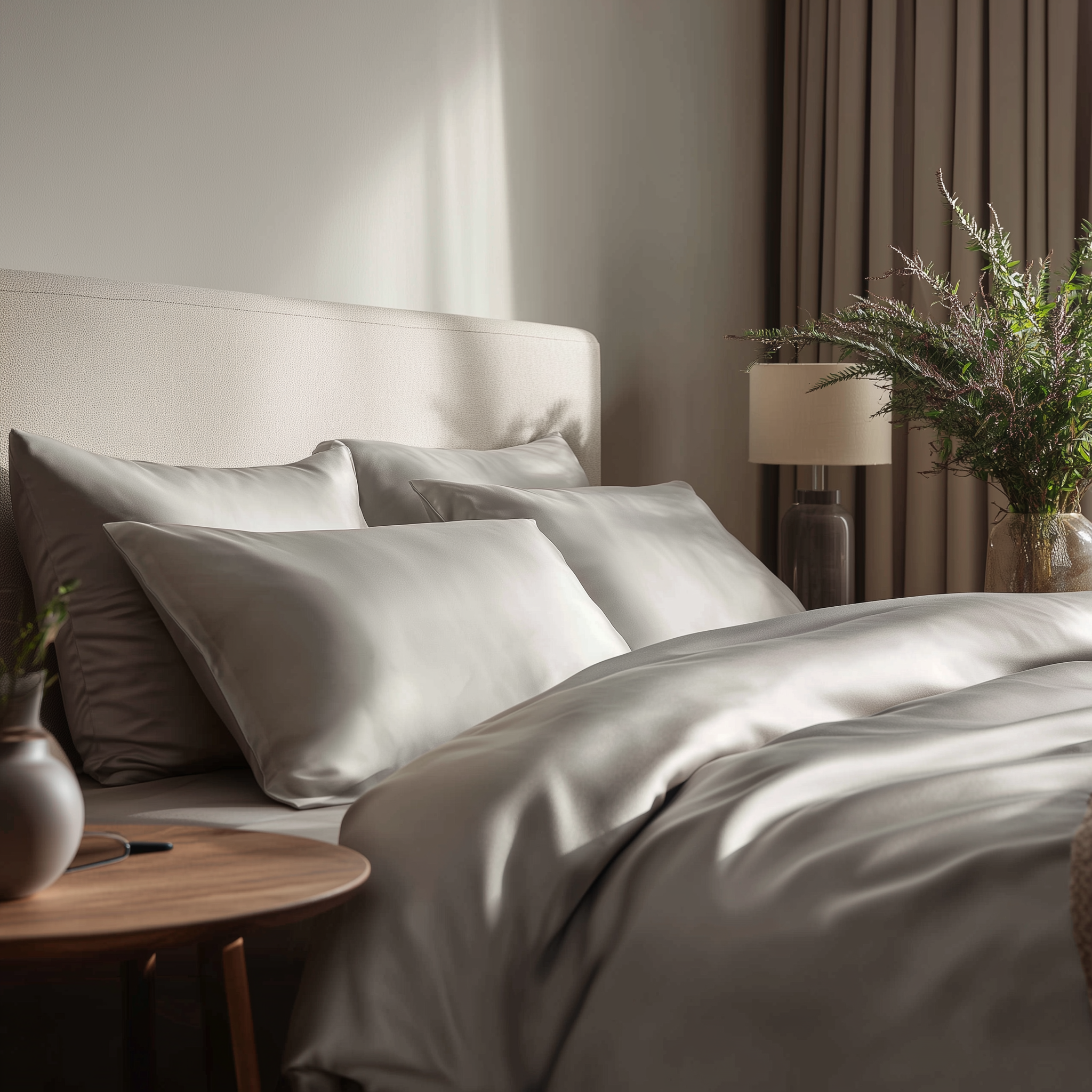 Gråt Bambus Sengesæt