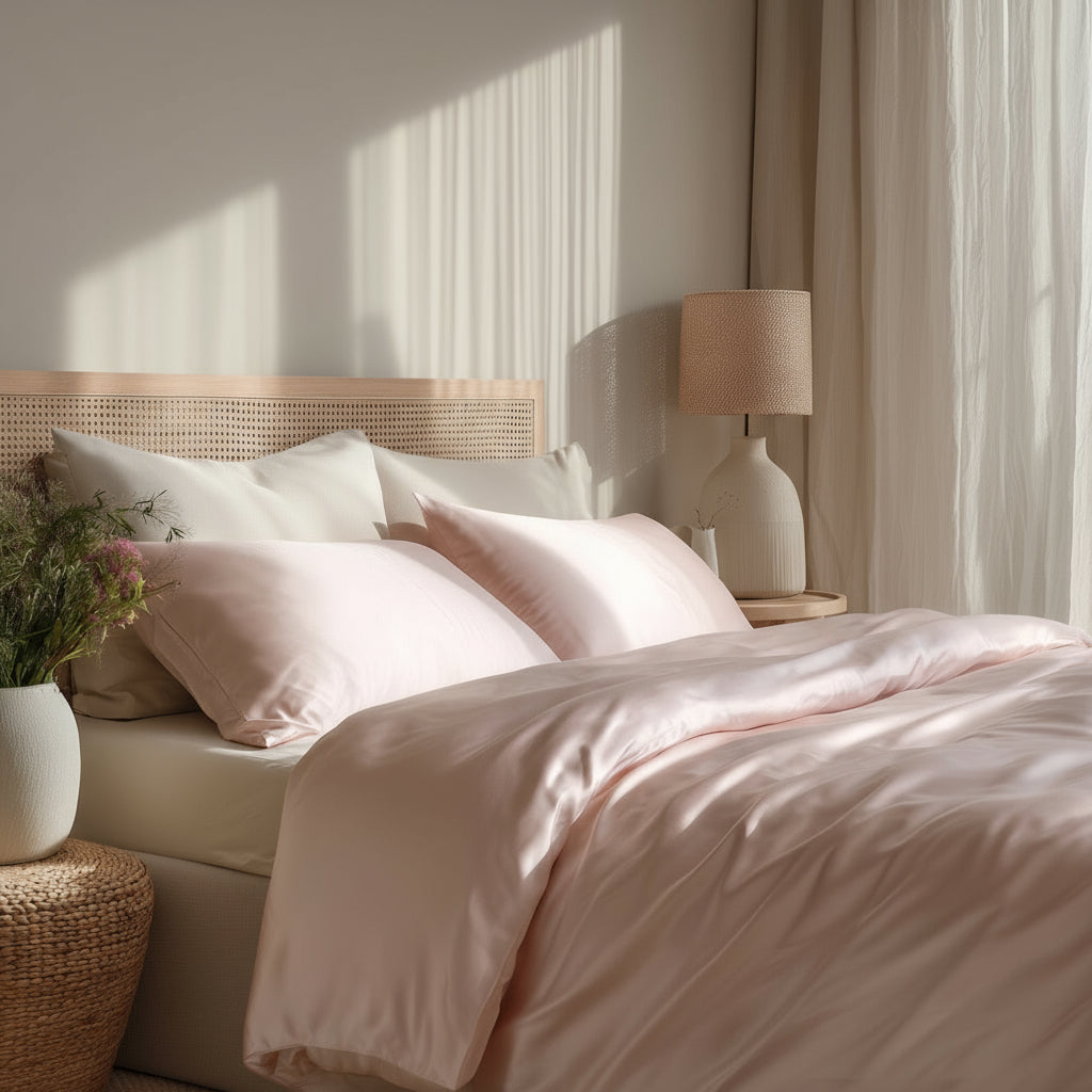 Lyserødt Bambus Sengetøj