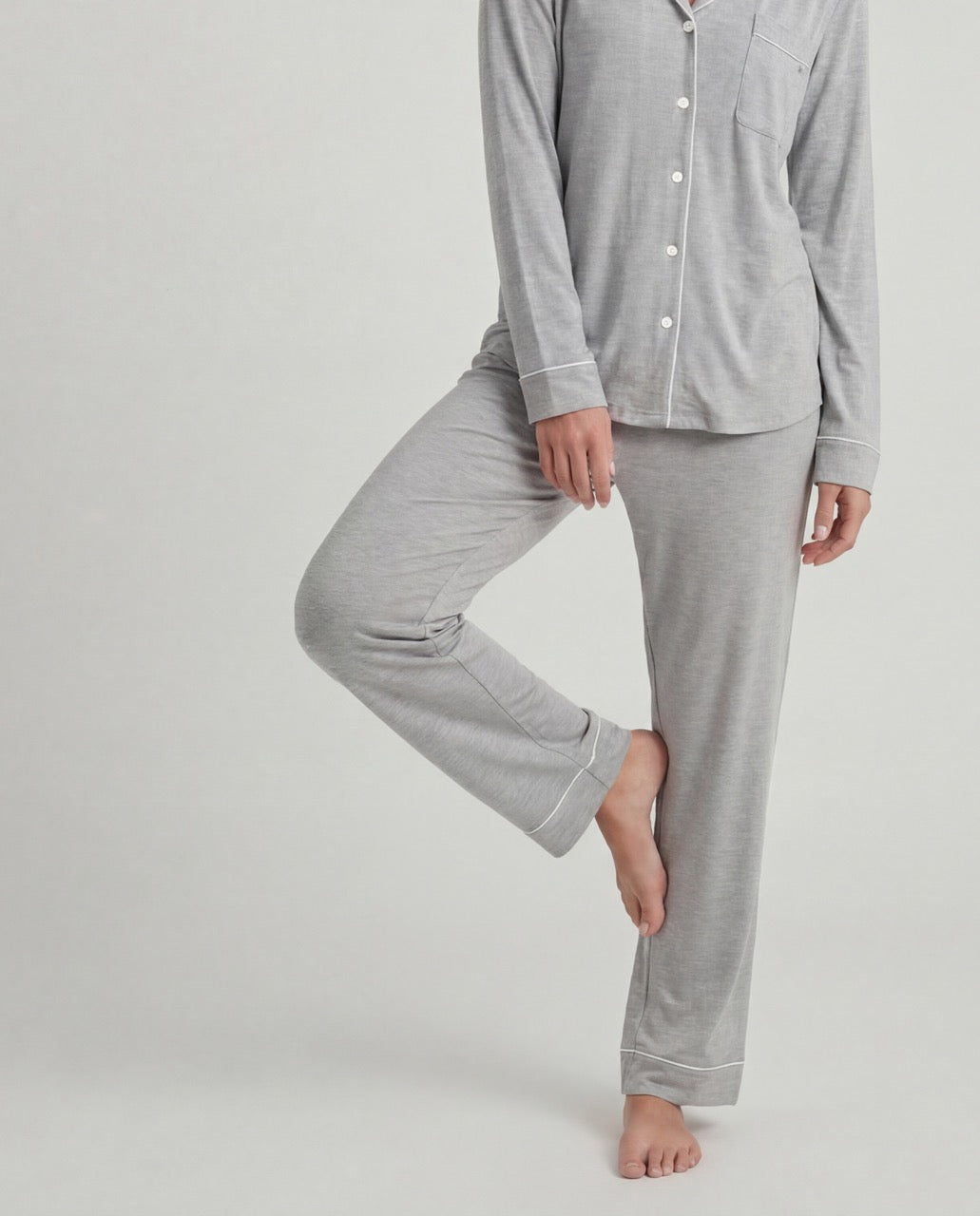 Lysegrå Bambus Pysjamas