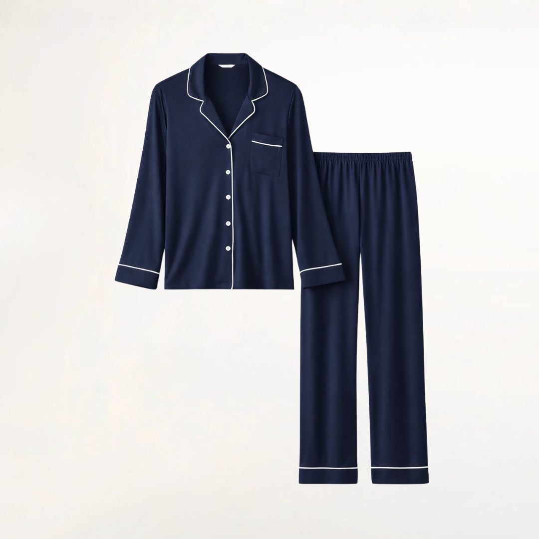 Marineblå bambuspyjamas
