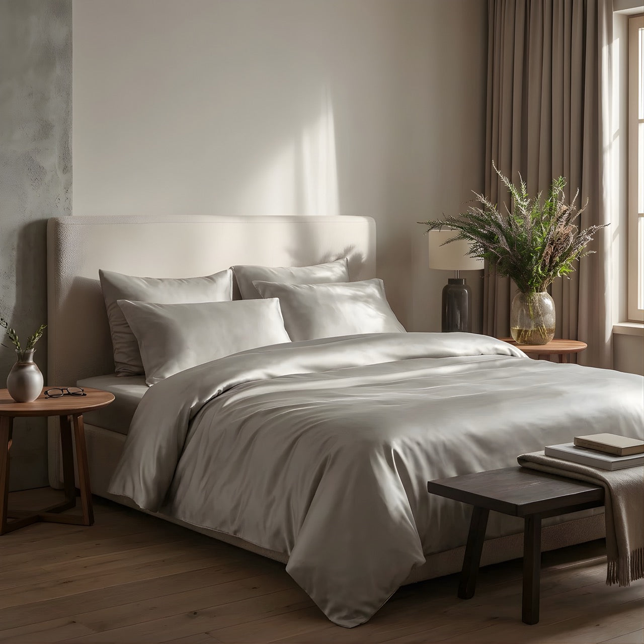 Gråt Bambus Sengesæt