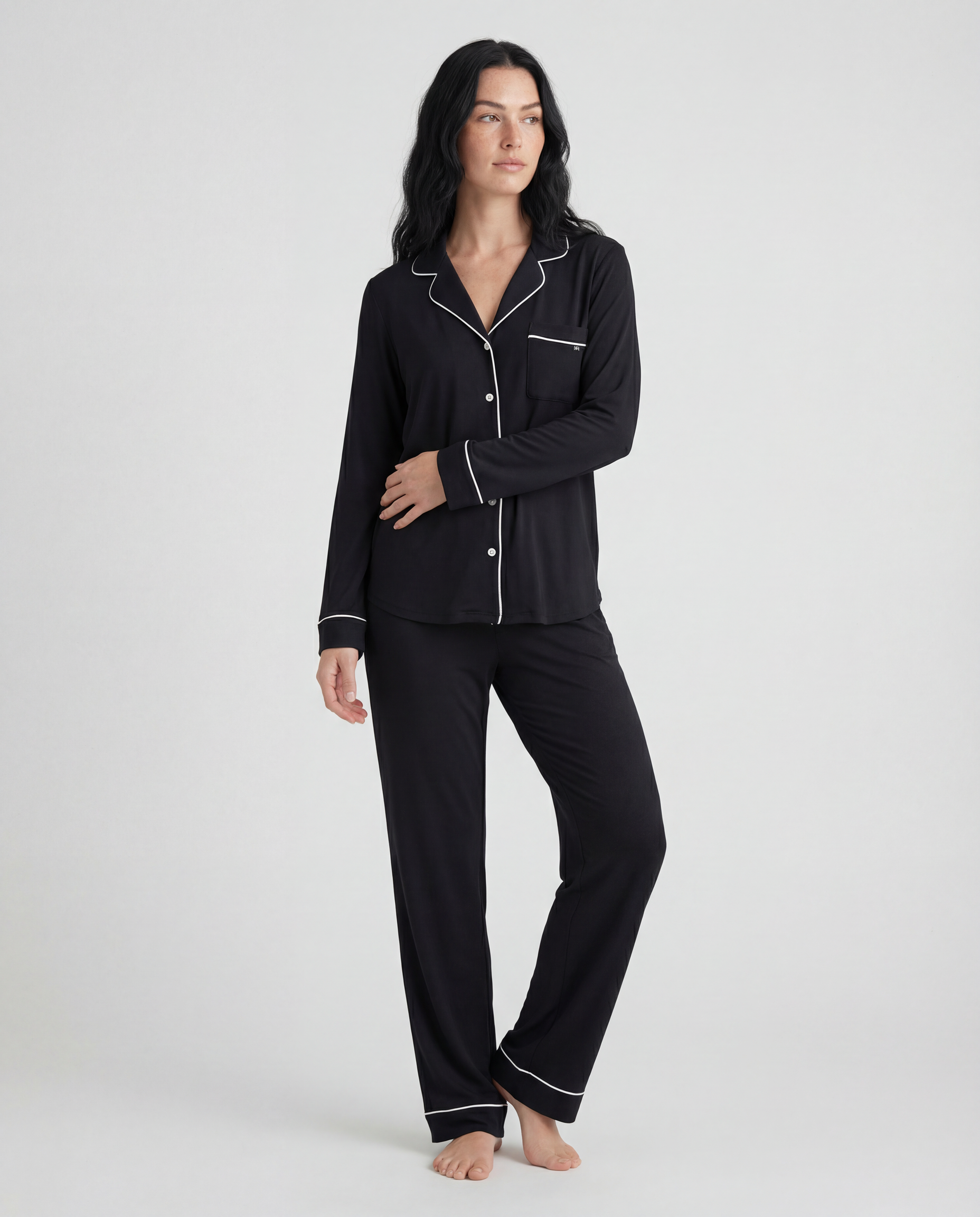 Svart Bambus Pysjamas