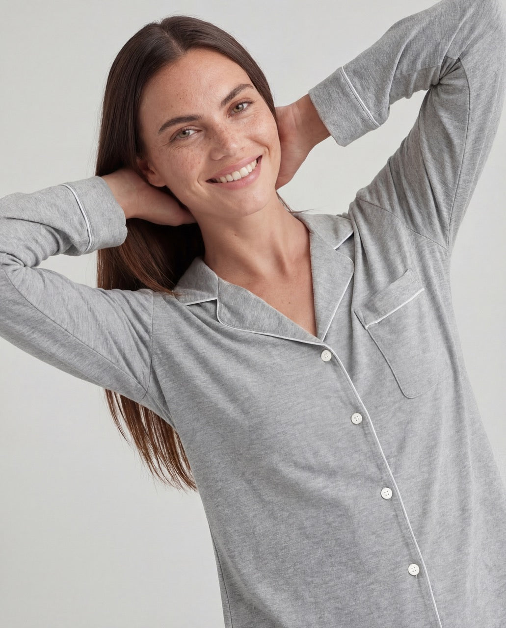 Lysegrå Bambus Pysjamas