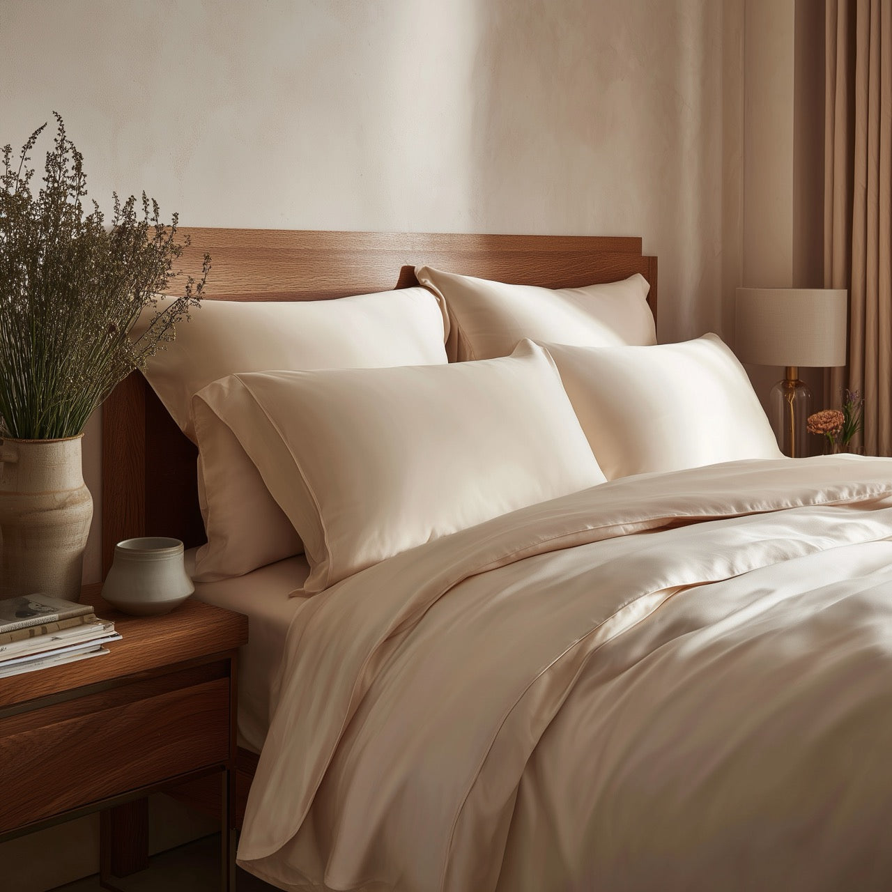 Beige Bambus Sengesæt