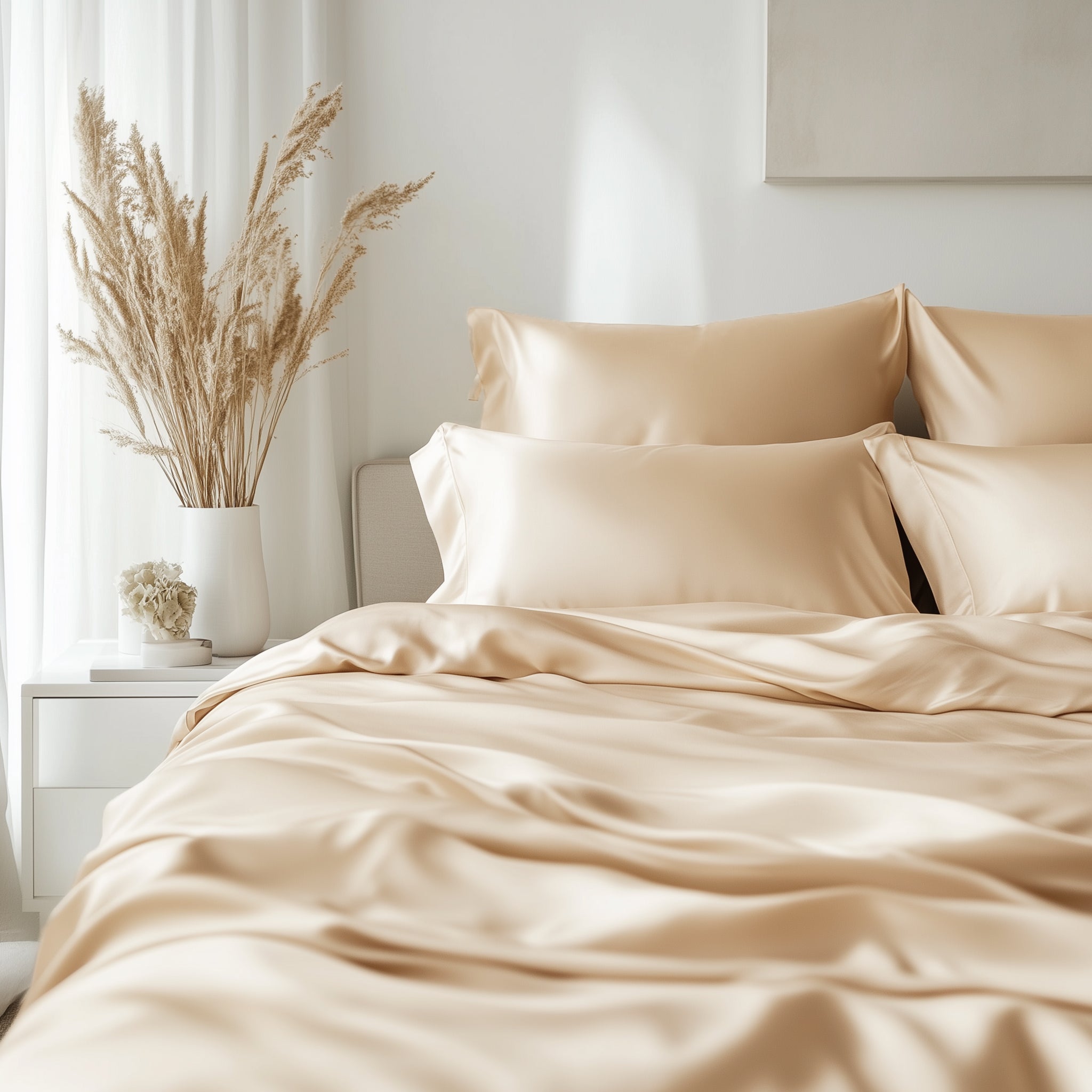 Beige Bambus Sengesett