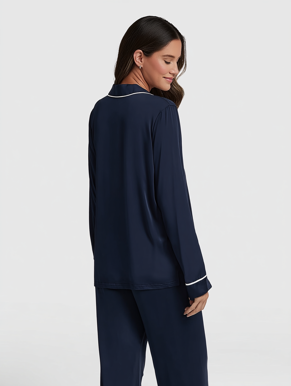 Marineblå bambuspyjamas