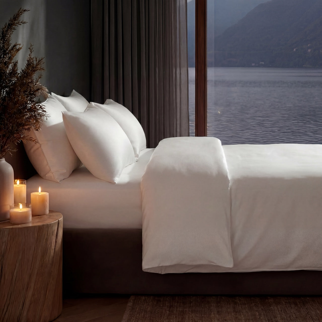 Hvidt Bambus Sengesæt